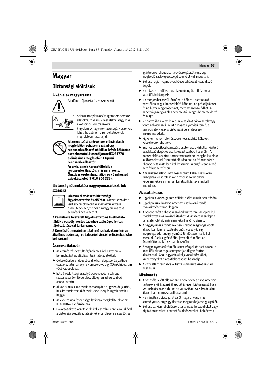 Magyar, Biztonsági előírások | Bosch GHP 5-13 C User Manual | Page 97 / 178