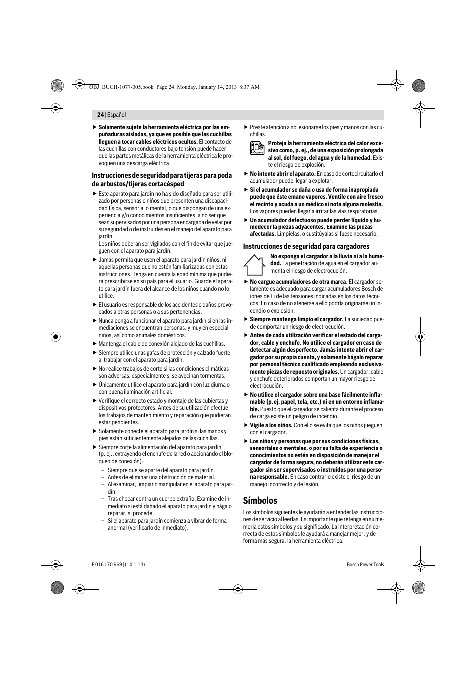 Símbolos | Bosch AGS 7,2 LI User Manual | Page 24 / 177