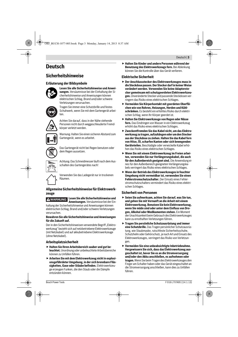 Deutsch, Sicherheitshinweise | Bosch AGS 7,2 LI User Manual | Page 3 / 177