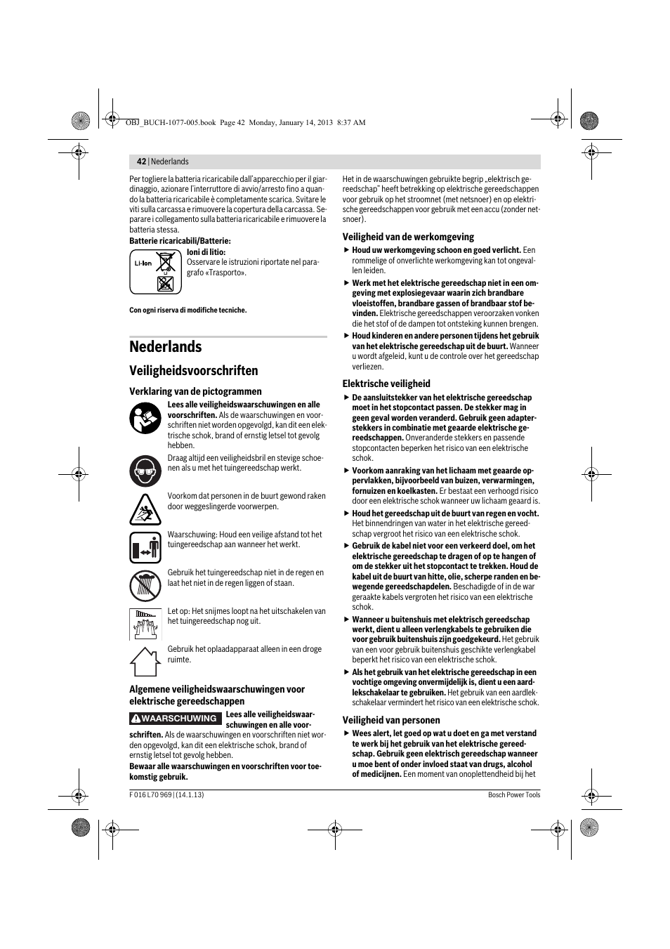 Nederlands, Veiligheidsvoorschriften | Bosch AGS 7,2 LI User Manual | Page 42 / 177