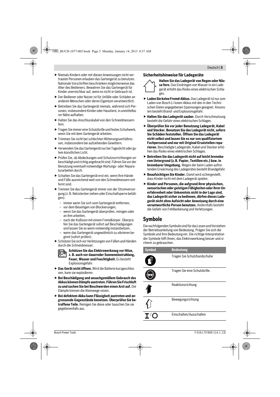 Symbole | Bosch AGS 7,2 LI User Manual | Page 5 / 177