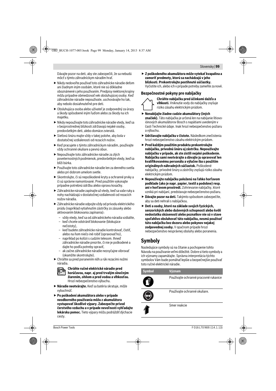 Symboly | Bosch AGS 7,2 LI User Manual | Page 99 / 177