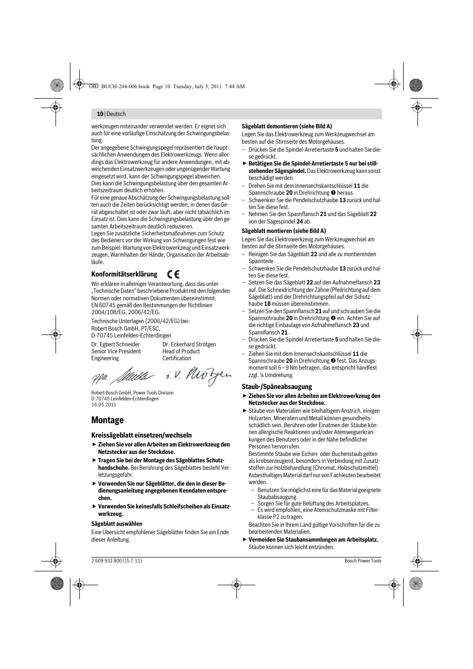 Montage | Bosch GKS Professional 55 User Manual | Page 10 / 213