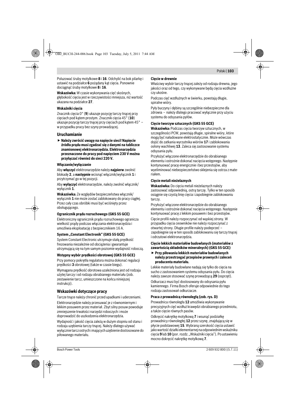 Bosch GKS Professional 55 User Manual | Page 103 / 213