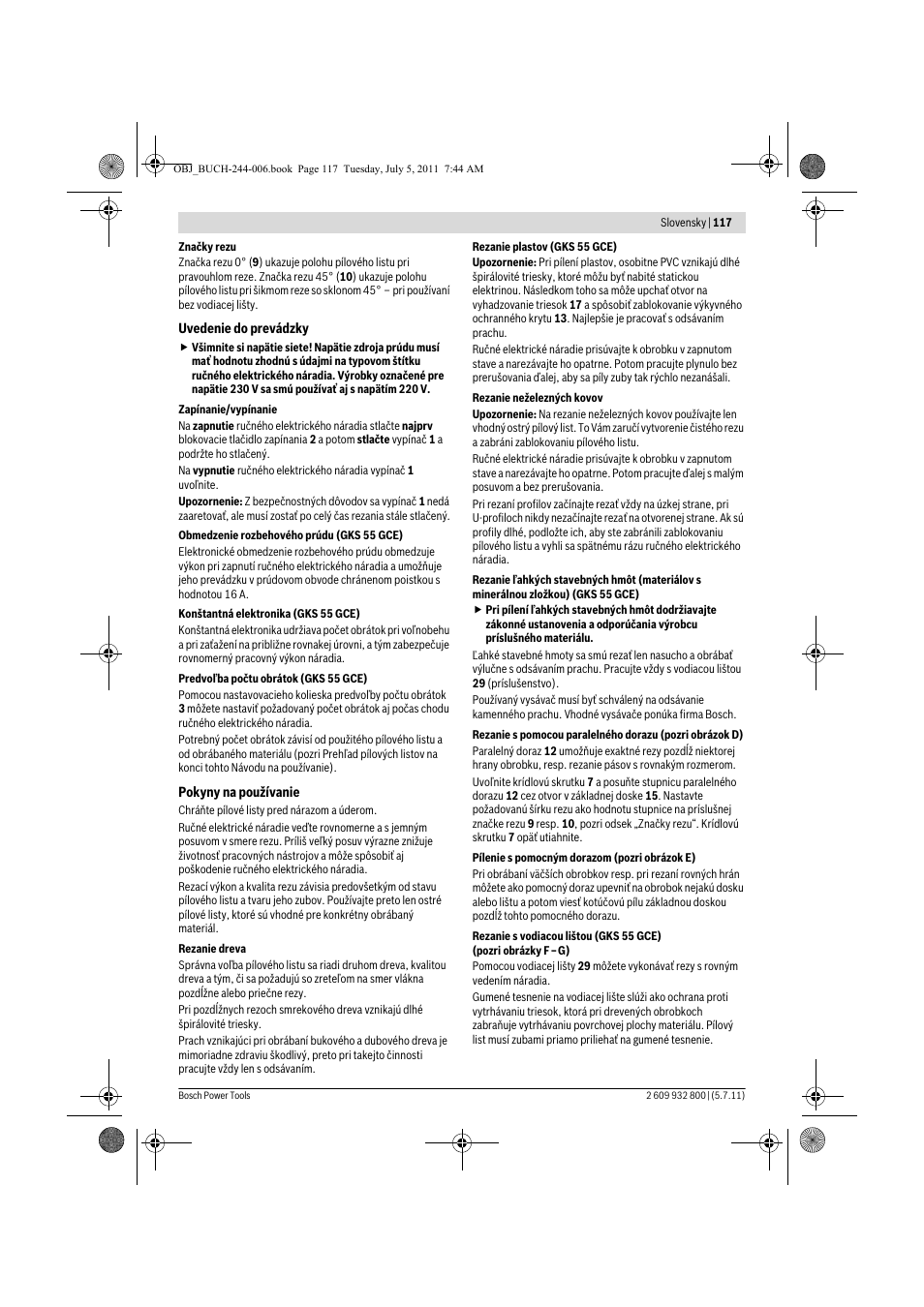 Bosch GKS Professional 55 User Manual | Page 117 / 213