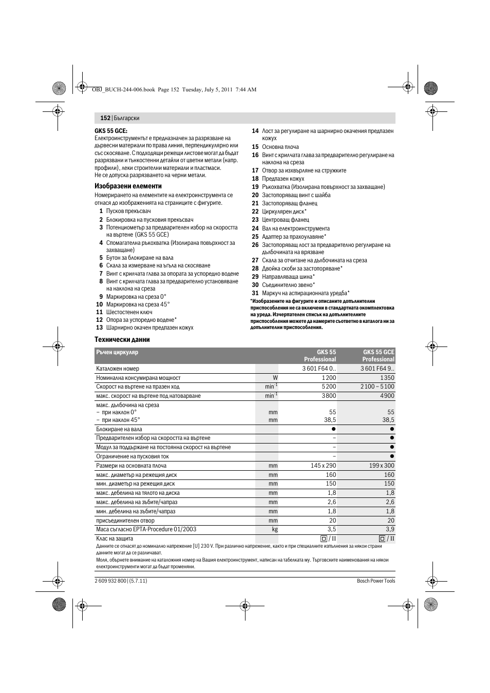 Bosch GKS Professional 55 User Manual | Page 152 / 213