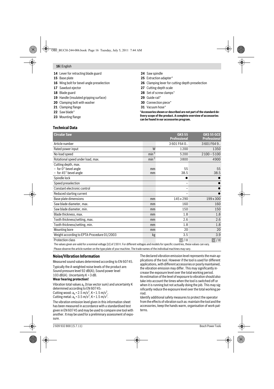 Bosch GKS Professional 55 User Manual | Page 16 / 213