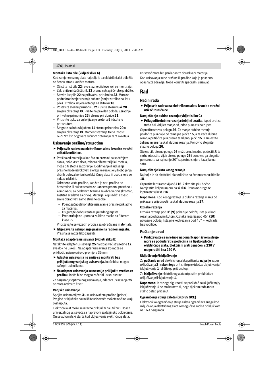 Bosch GKS Professional 55 User Manual | Page 174 / 213