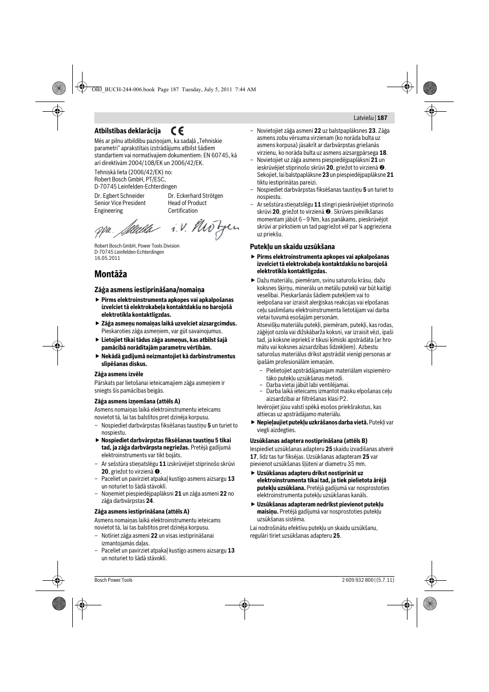 Montāža | Bosch GKS Professional 55 User Manual | Page 187 / 213