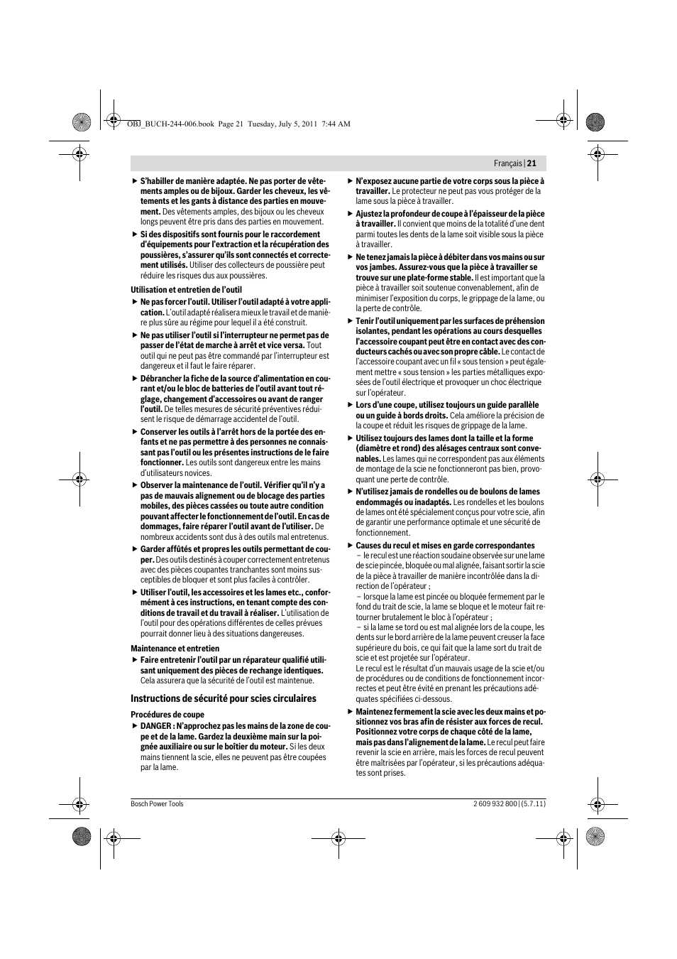 Bosch GKS Professional 55 User Manual | Page 21 / 213