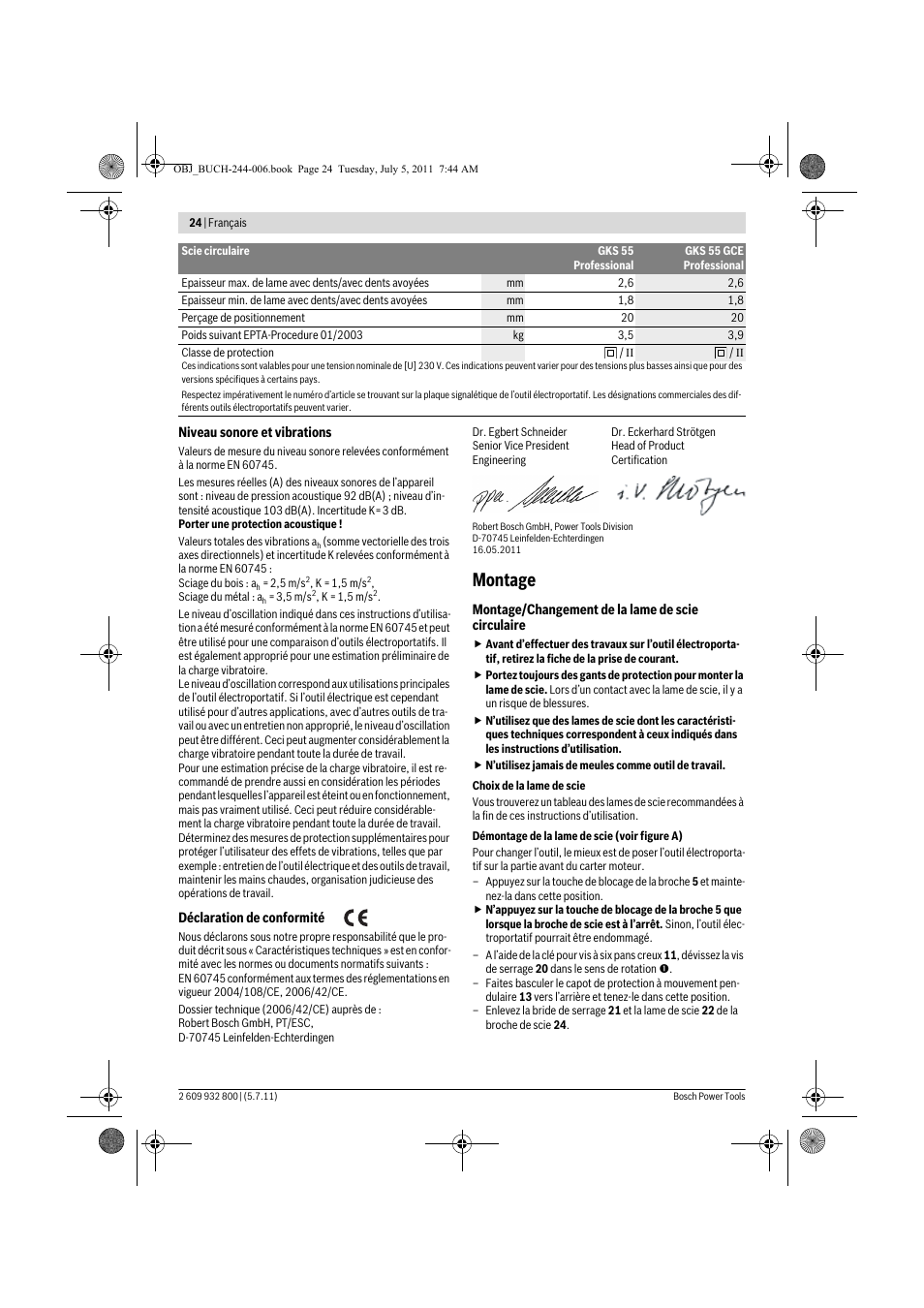 Montage | Bosch GKS Professional 55 User Manual | Page 24 / 213