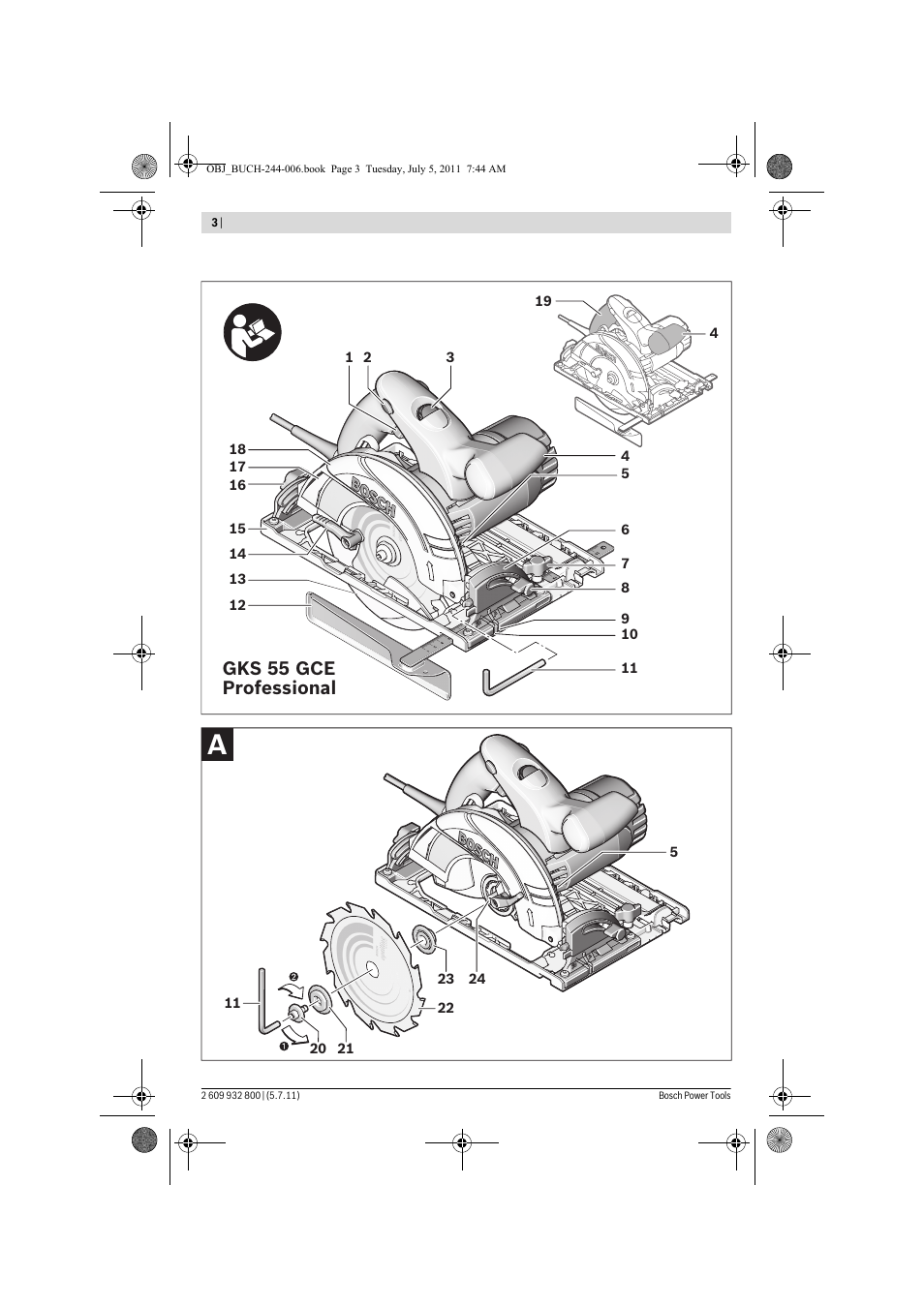 Gks 55 gce professional | Bosch GKS Professional 55 User Manual | Page 3 / 213