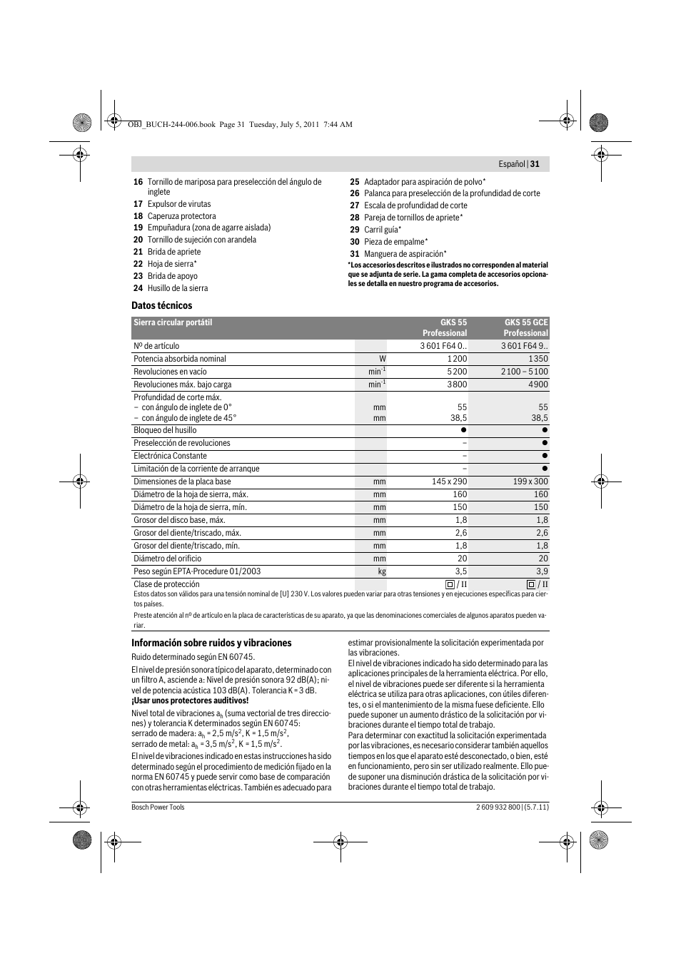 Bosch GKS Professional 55 User Manual | Page 31 / 213