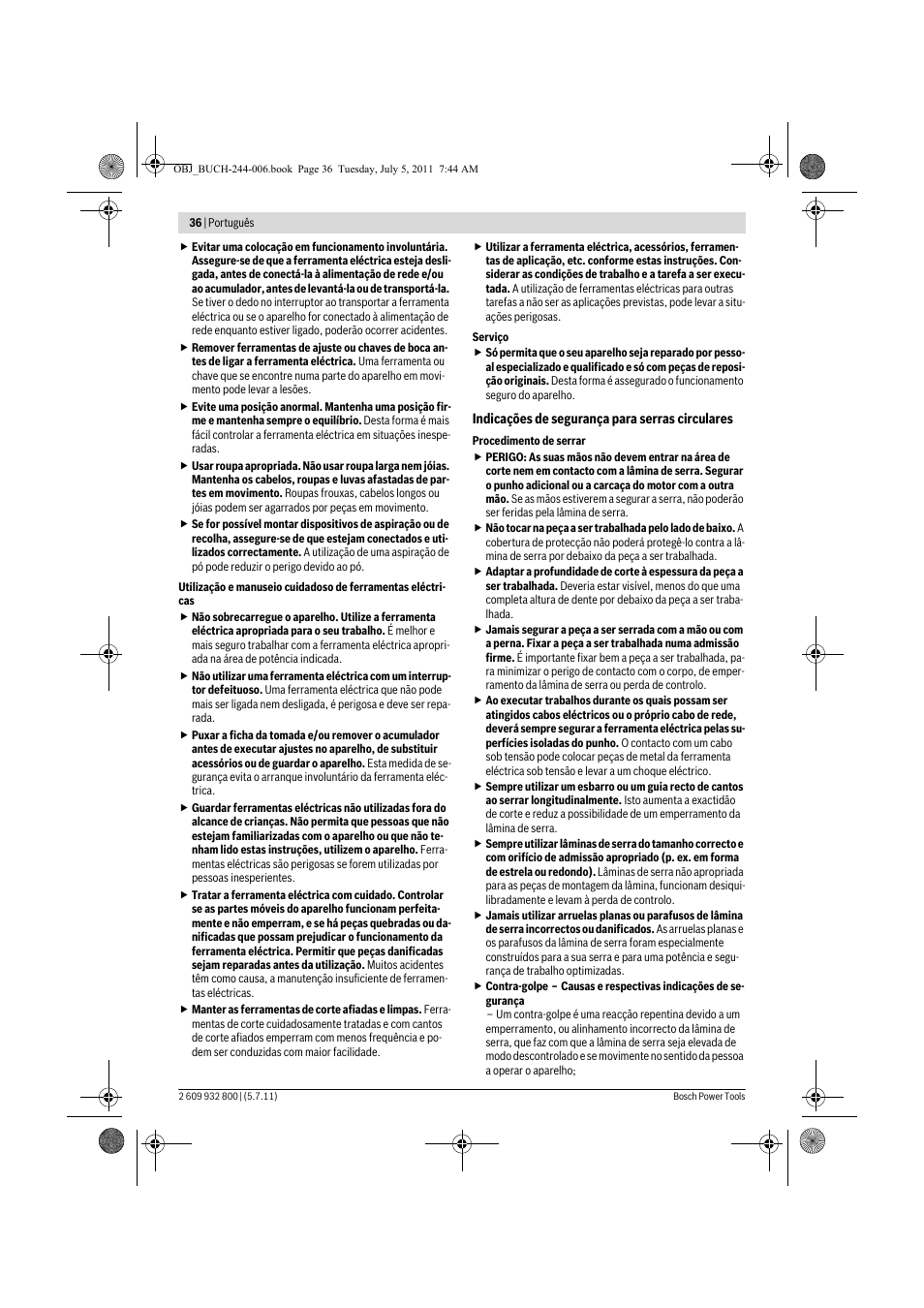 Bosch GKS Professional 55 User Manual | Page 36 / 213