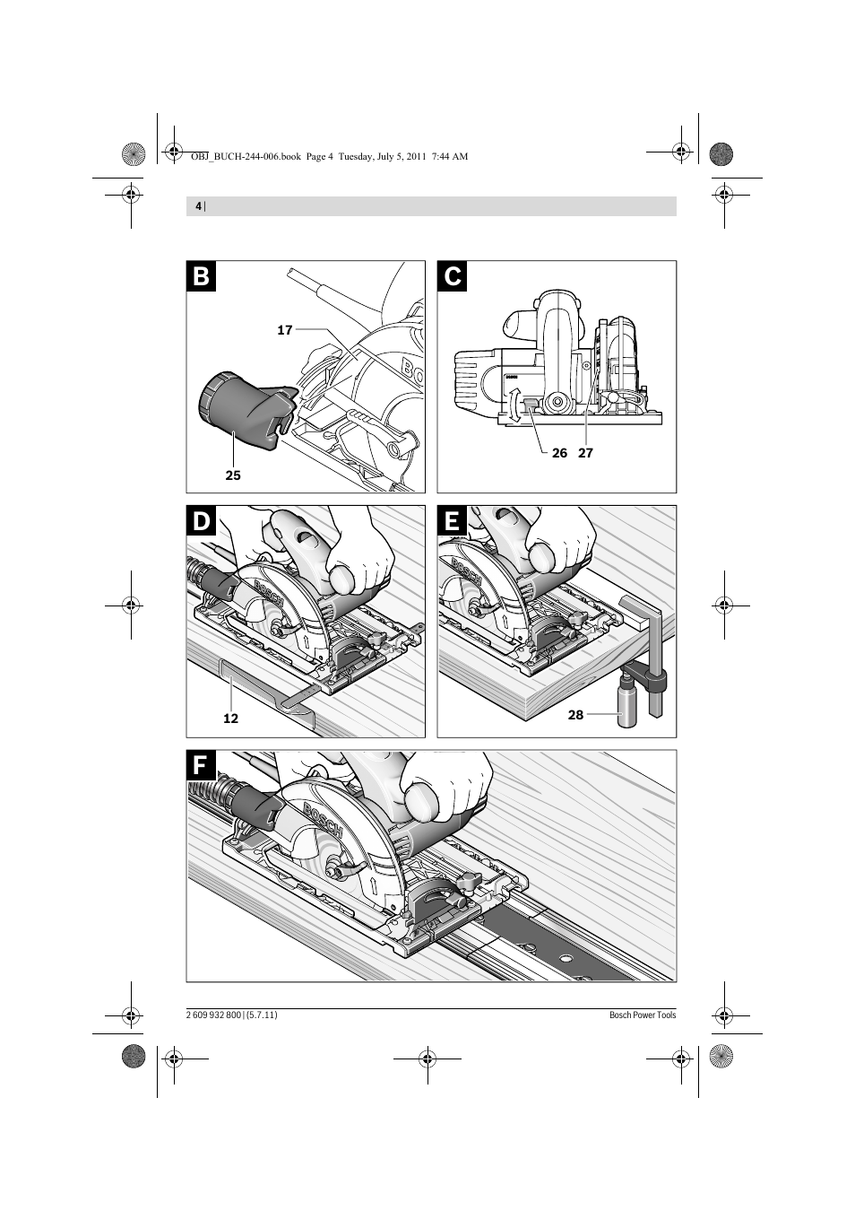 Fe d c b | Bosch GKS Professional 55 User Manual | Page 4 / 213