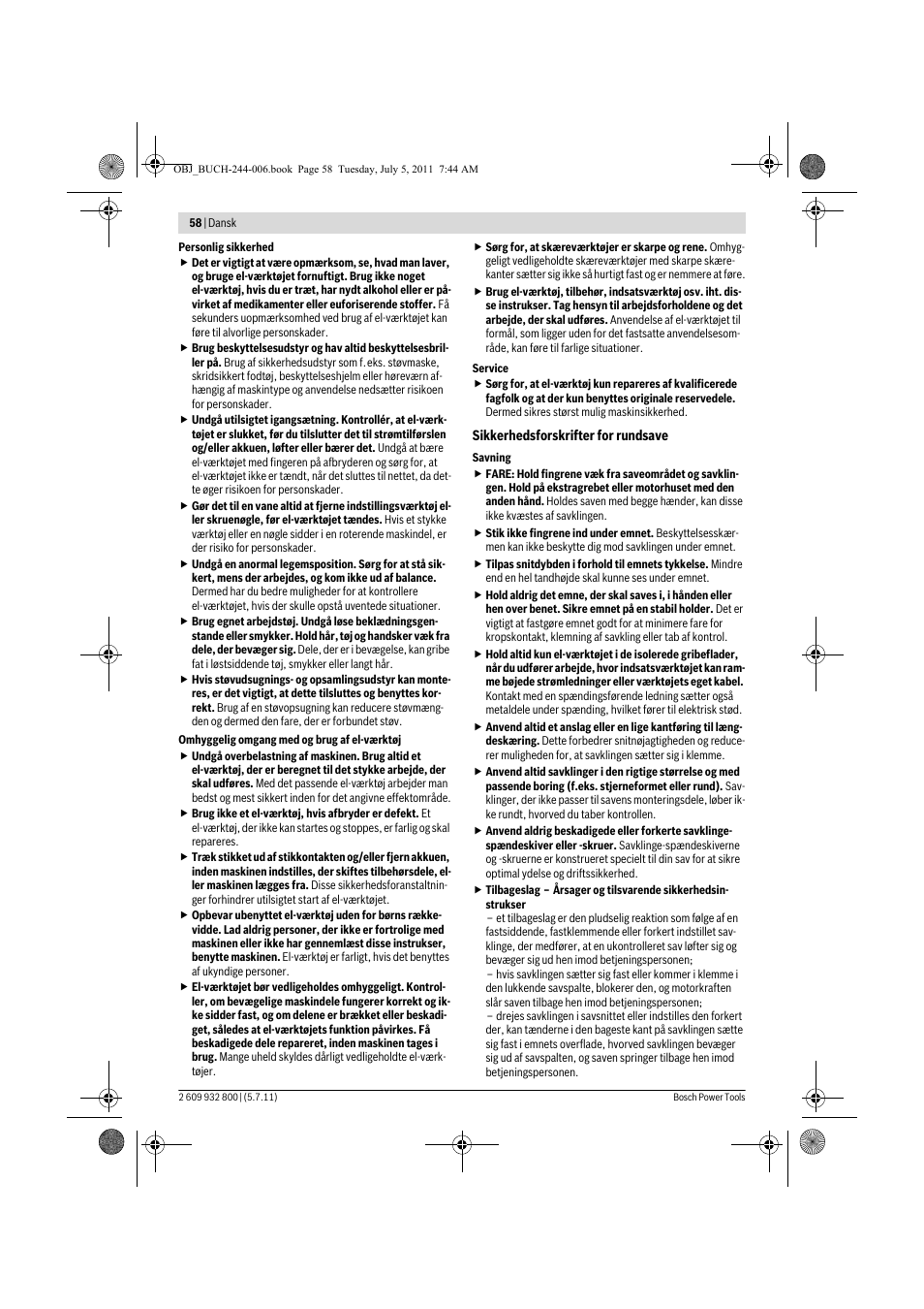 Bosch GKS Professional 55 User Manual | Page 58 / 213