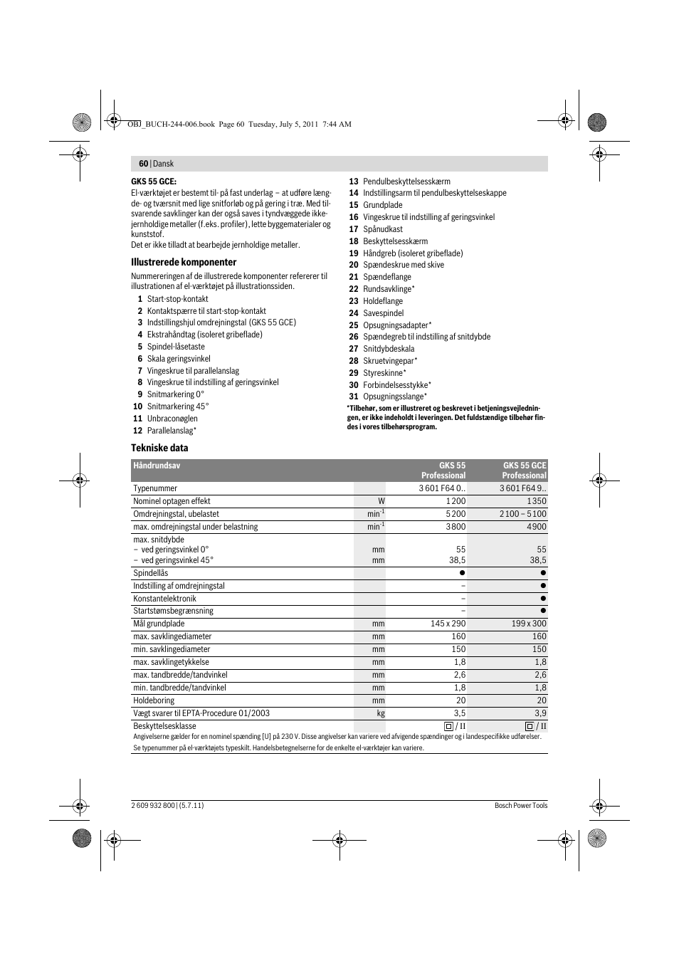 Bosch GKS Professional 55 User Manual | Page 60 / 213