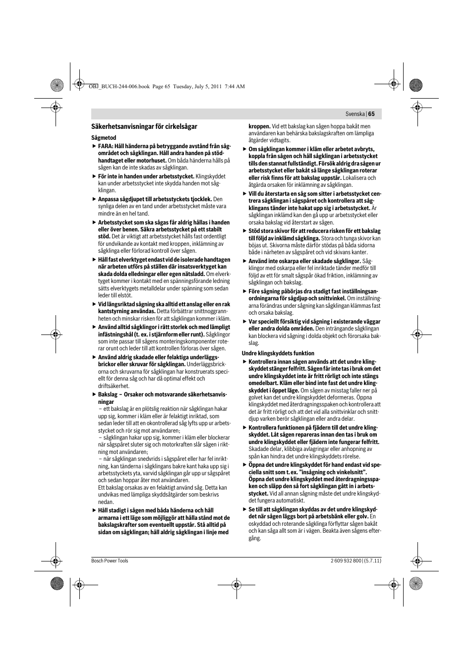 Bosch GKS Professional 55 User Manual | Page 65 / 213