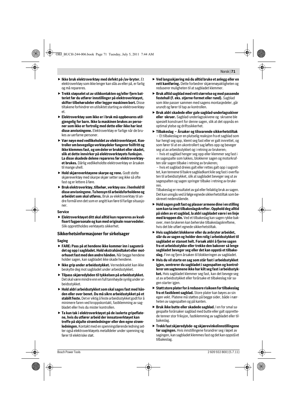 Bosch GKS Professional 55 User Manual | Page 71 / 213