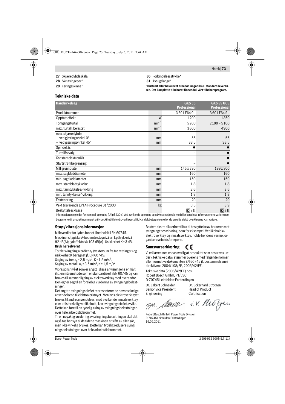 Bosch GKS Professional 55 User Manual | Page 73 / 213