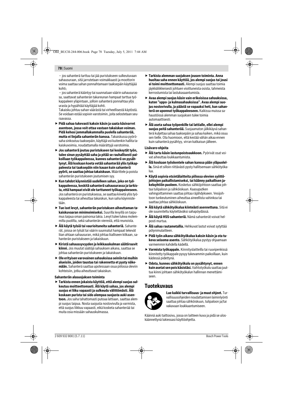 Tuotekuvaus | Bosch GKS Professional 55 User Manual | Page 78 / 213