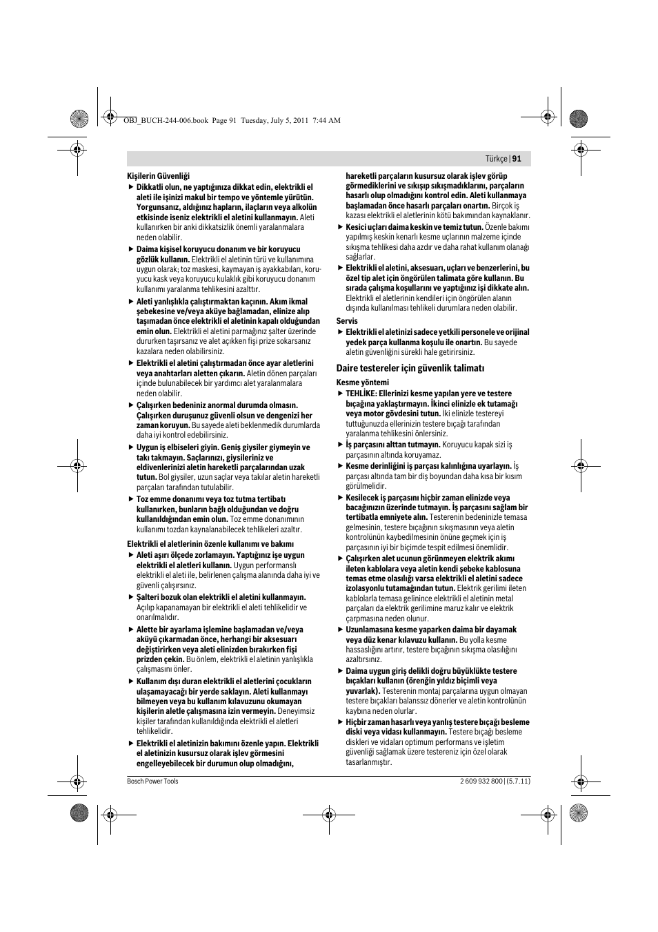 Bosch GKS Professional 55 User Manual | Page 91 / 213