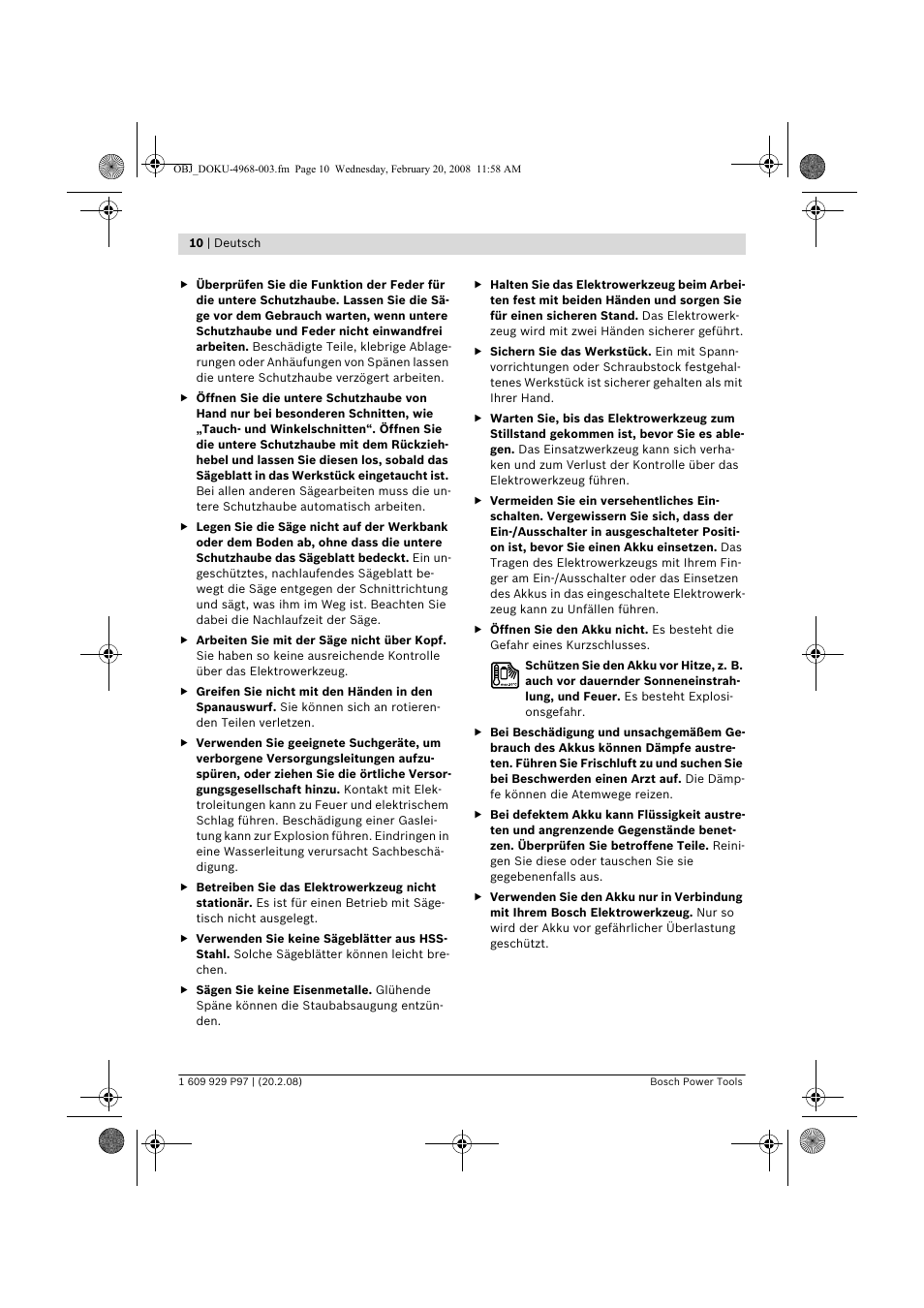 Bosch GKS 36 V-LI Professional User Manual | Page 10 / 349