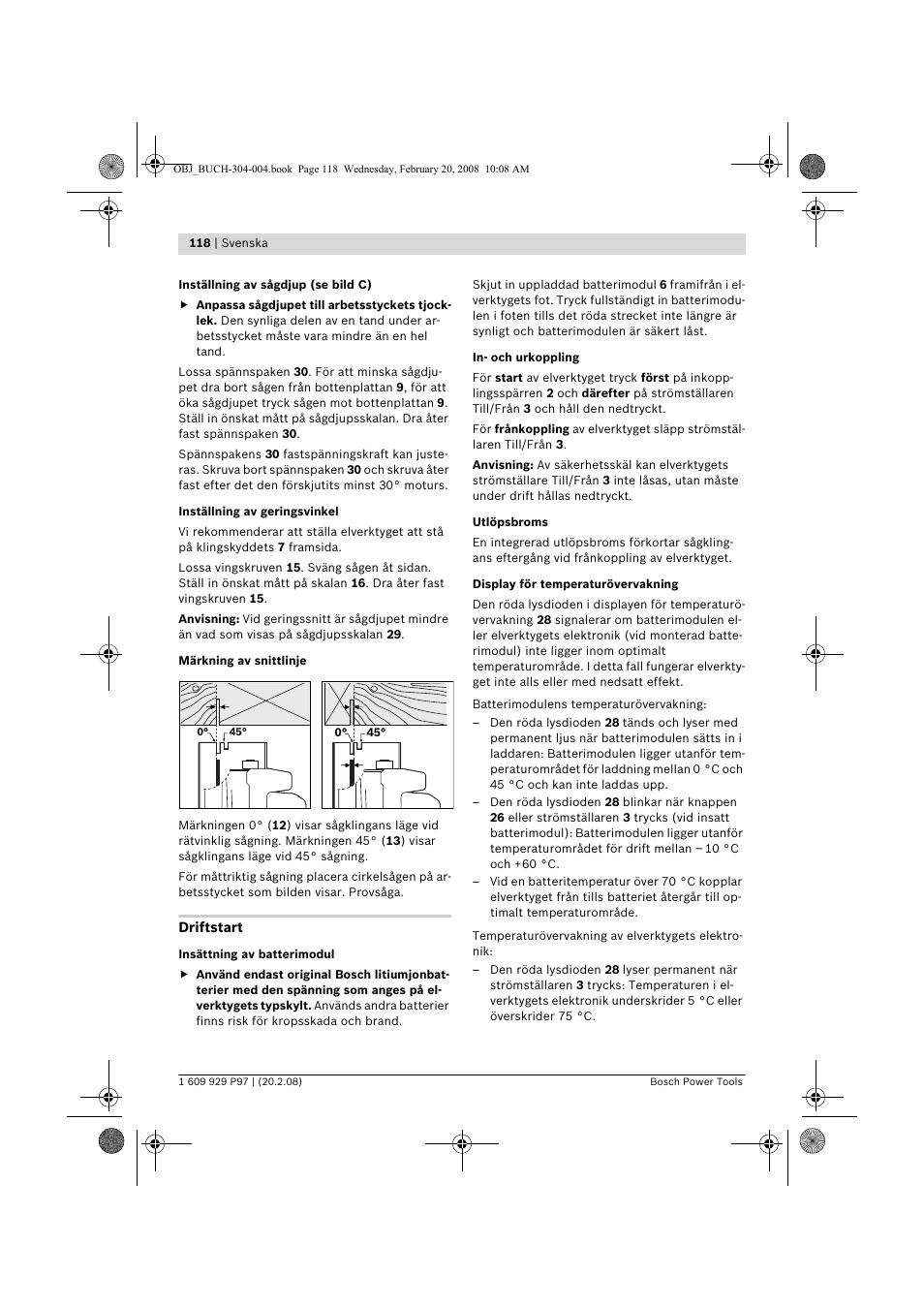 Bosch GKS 36 V-LI Professional User Manual | Page 118 / 349