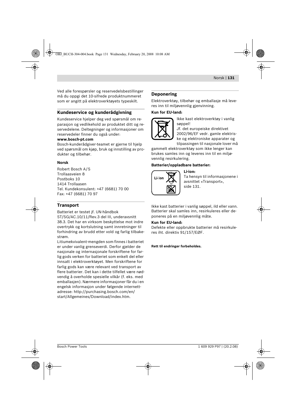 Bosch GKS 36 V-LI Professional User Manual | Page 131 / 349