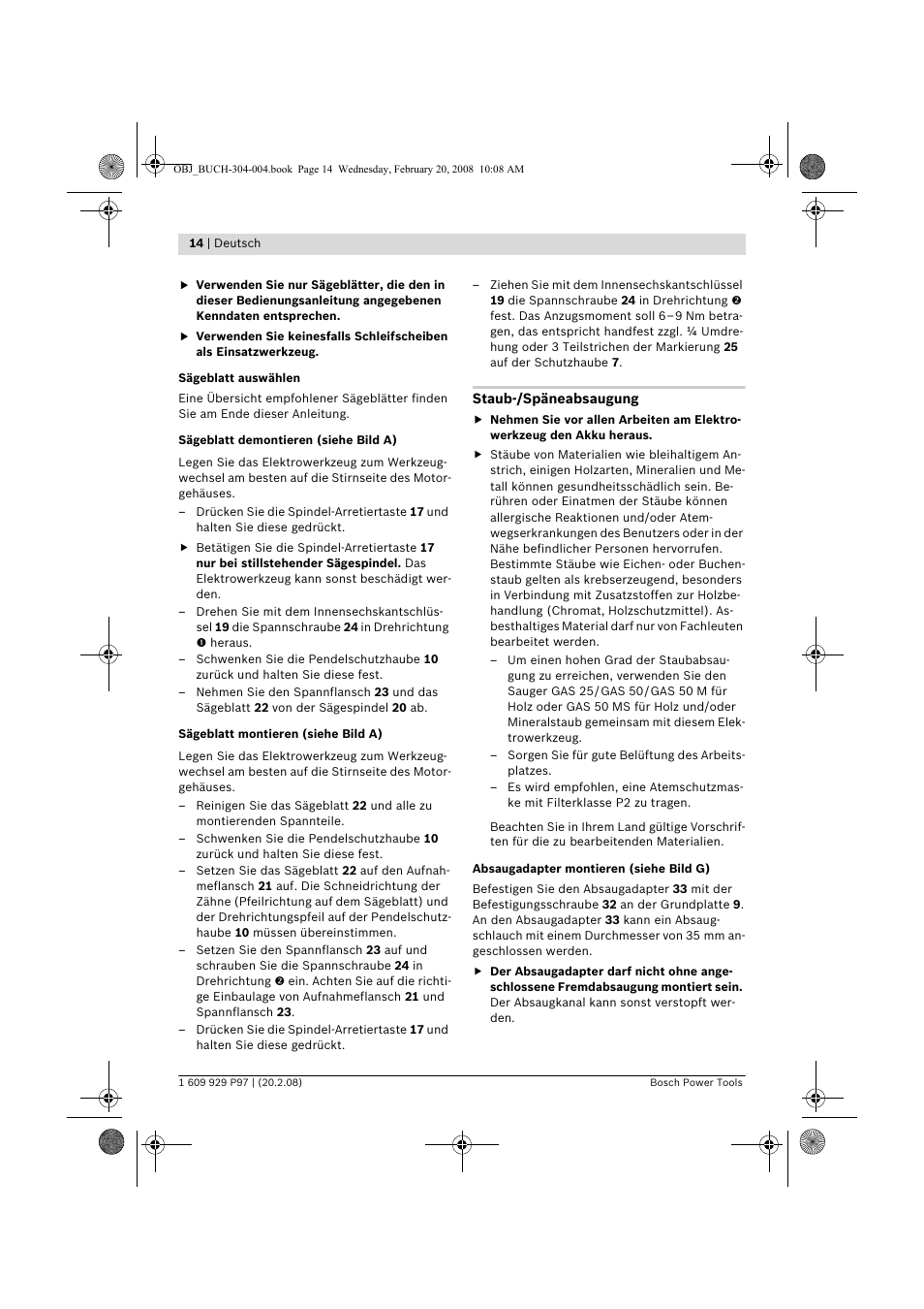 Bosch GKS 36 V-LI Professional User Manual | Page 14 / 349