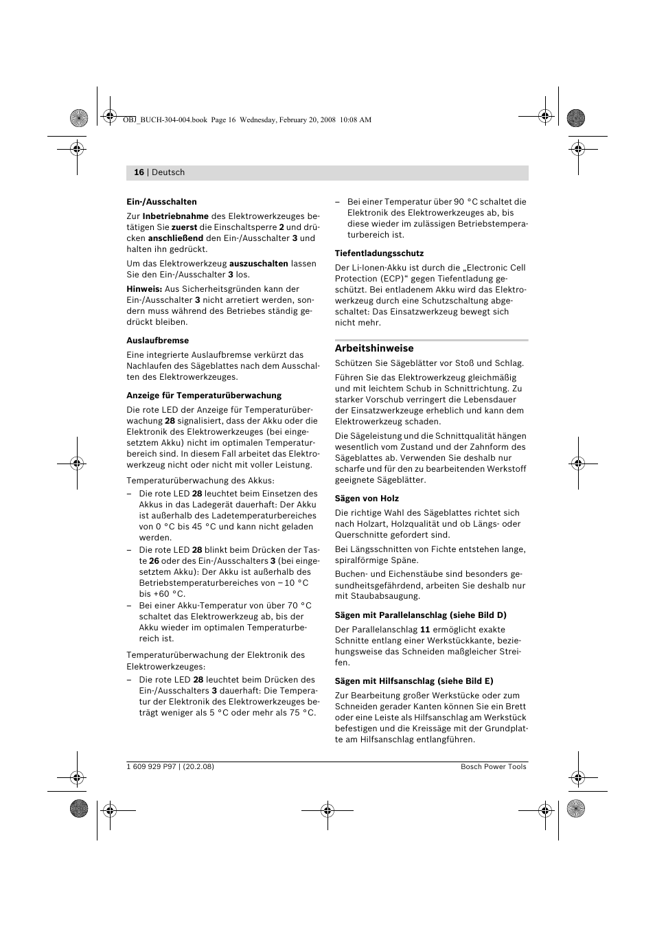 Bosch GKS 36 V-LI Professional User Manual | Page 16 / 349