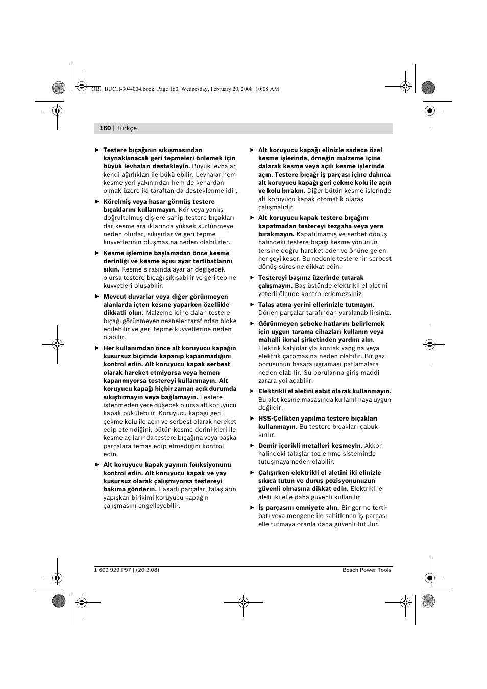 Bosch GKS 36 V-LI Professional User Manual | Page 160 / 349