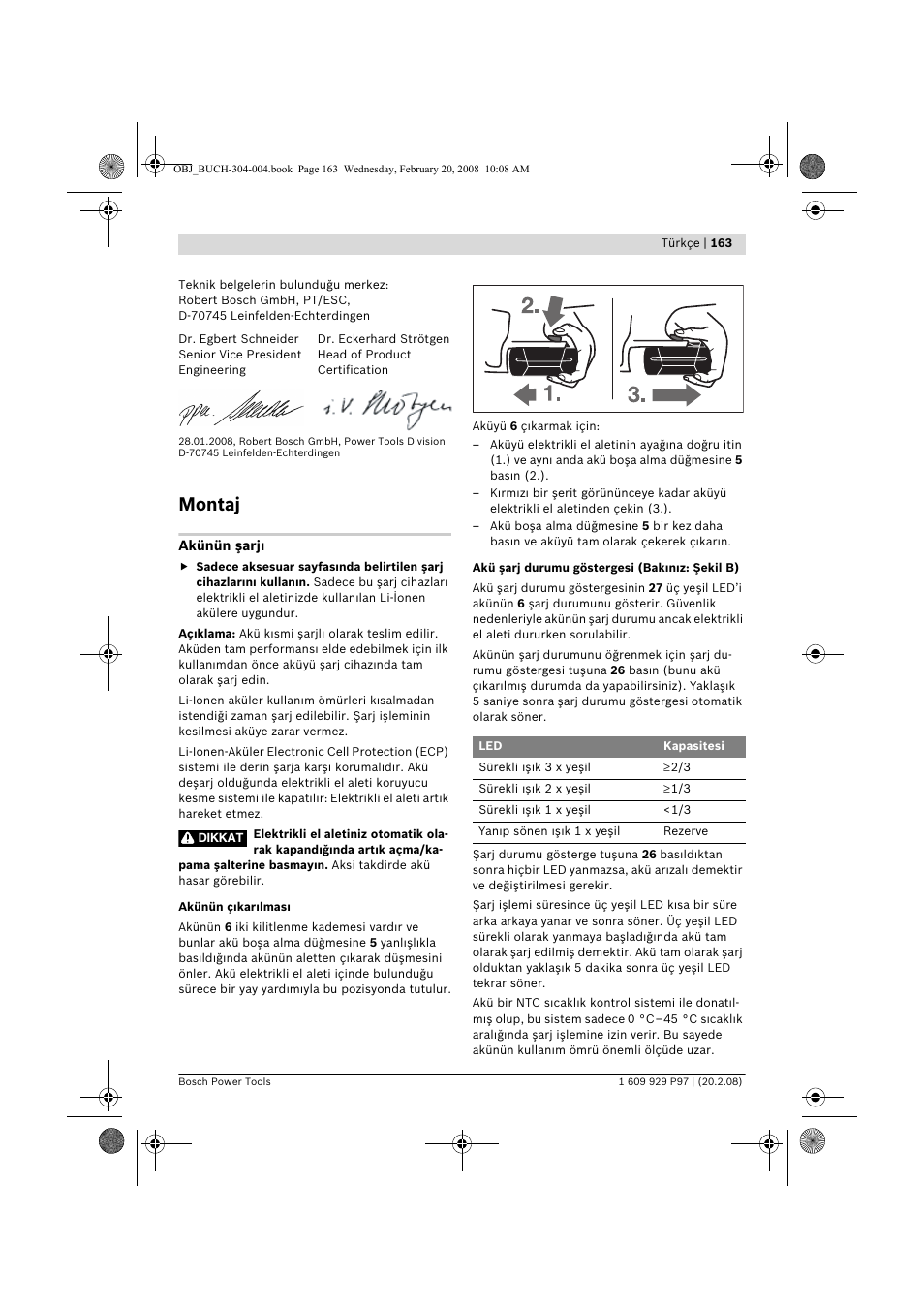 Montaj | Bosch GKS 36 V-LI Professional User Manual | Page 163 / 349