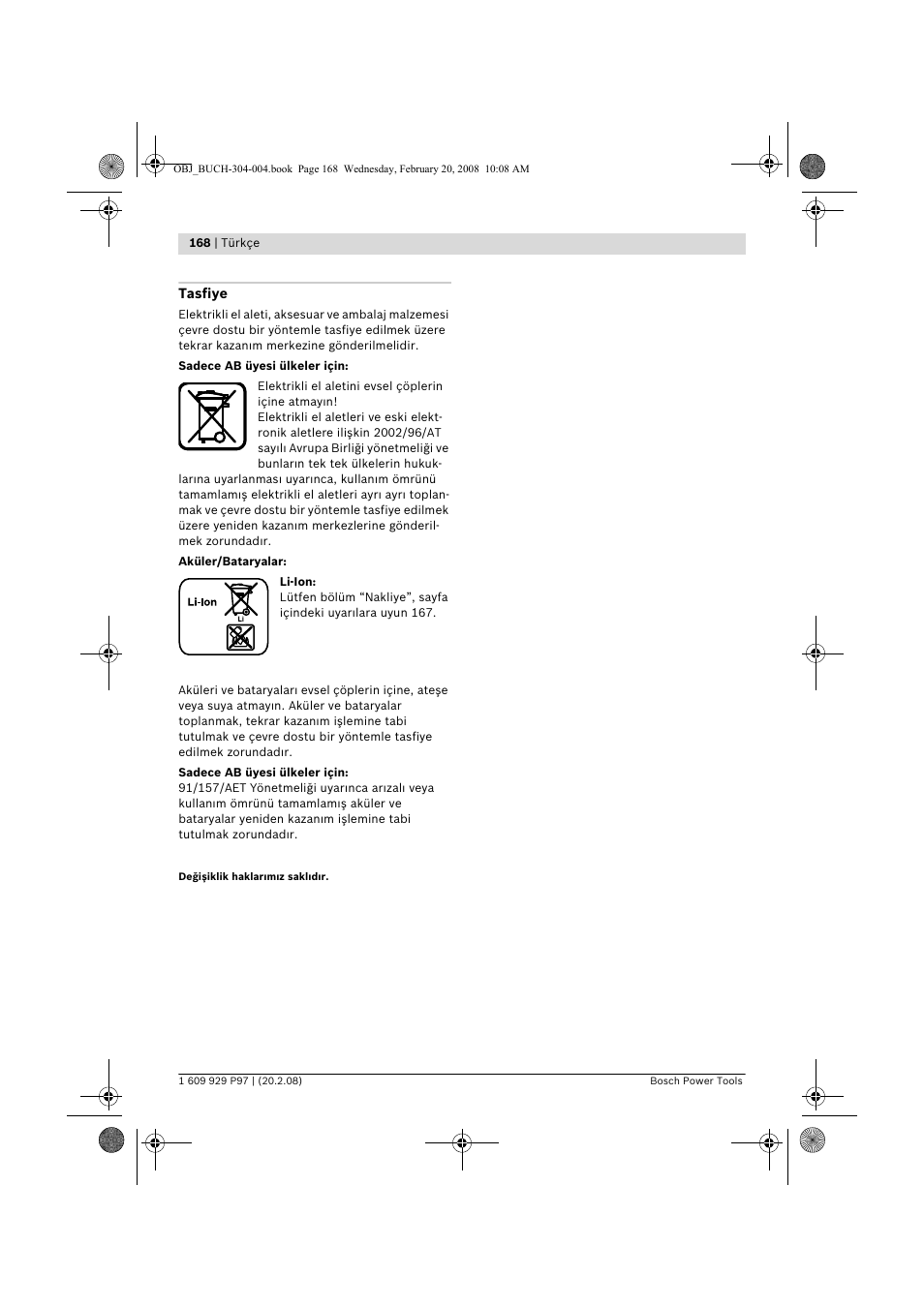 Bosch GKS 36 V-LI Professional User Manual | Page 168 / 349