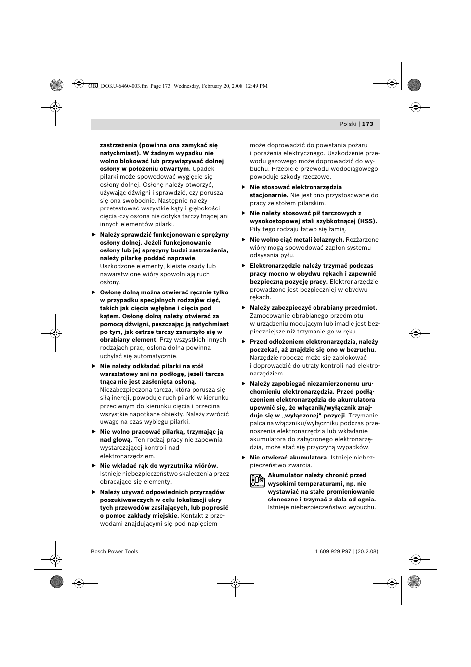 Bosch GKS 36 V-LI Professional User Manual | Page 173 / 349