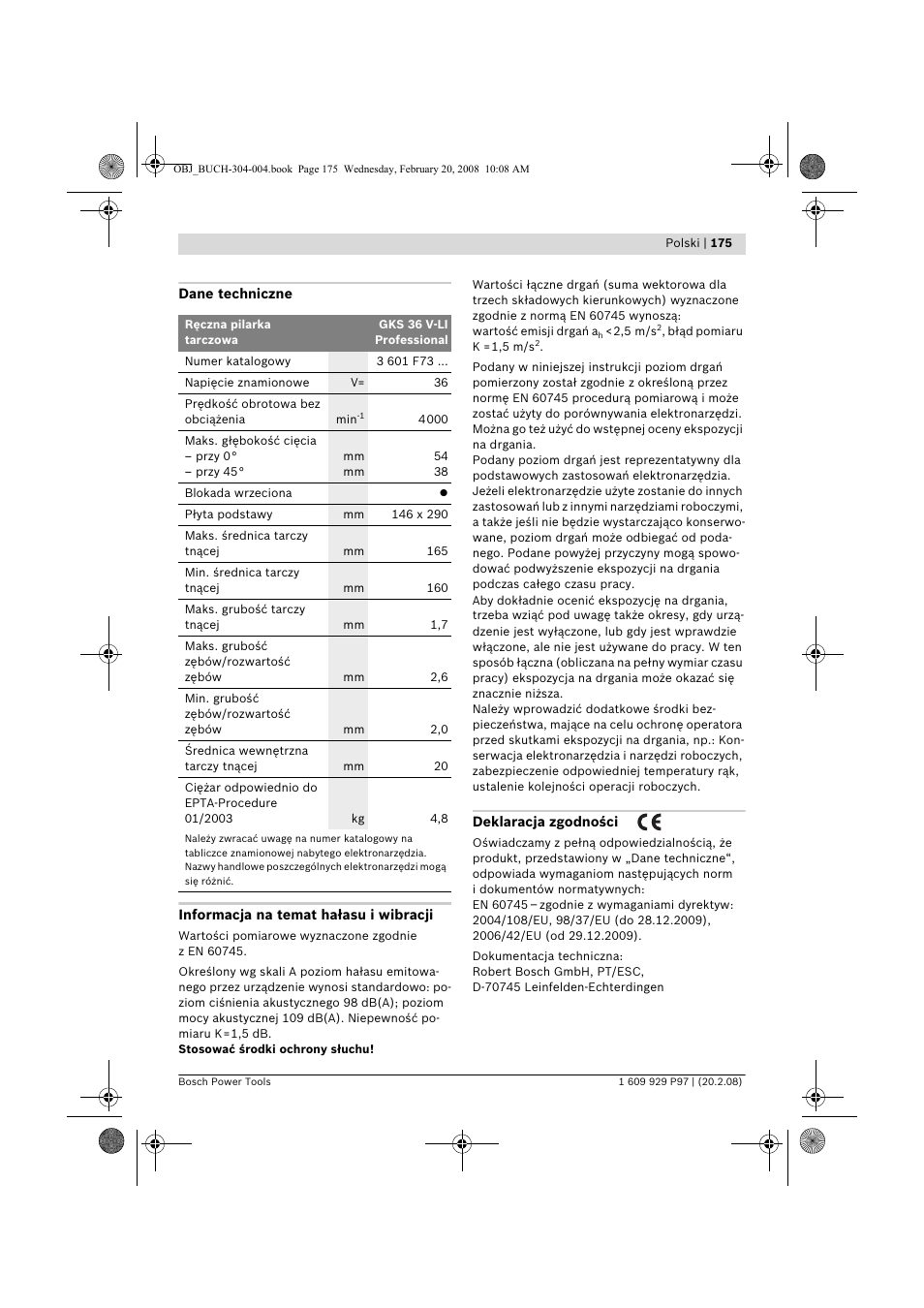 Bosch GKS 36 V-LI Professional User Manual | Page 175 / 349