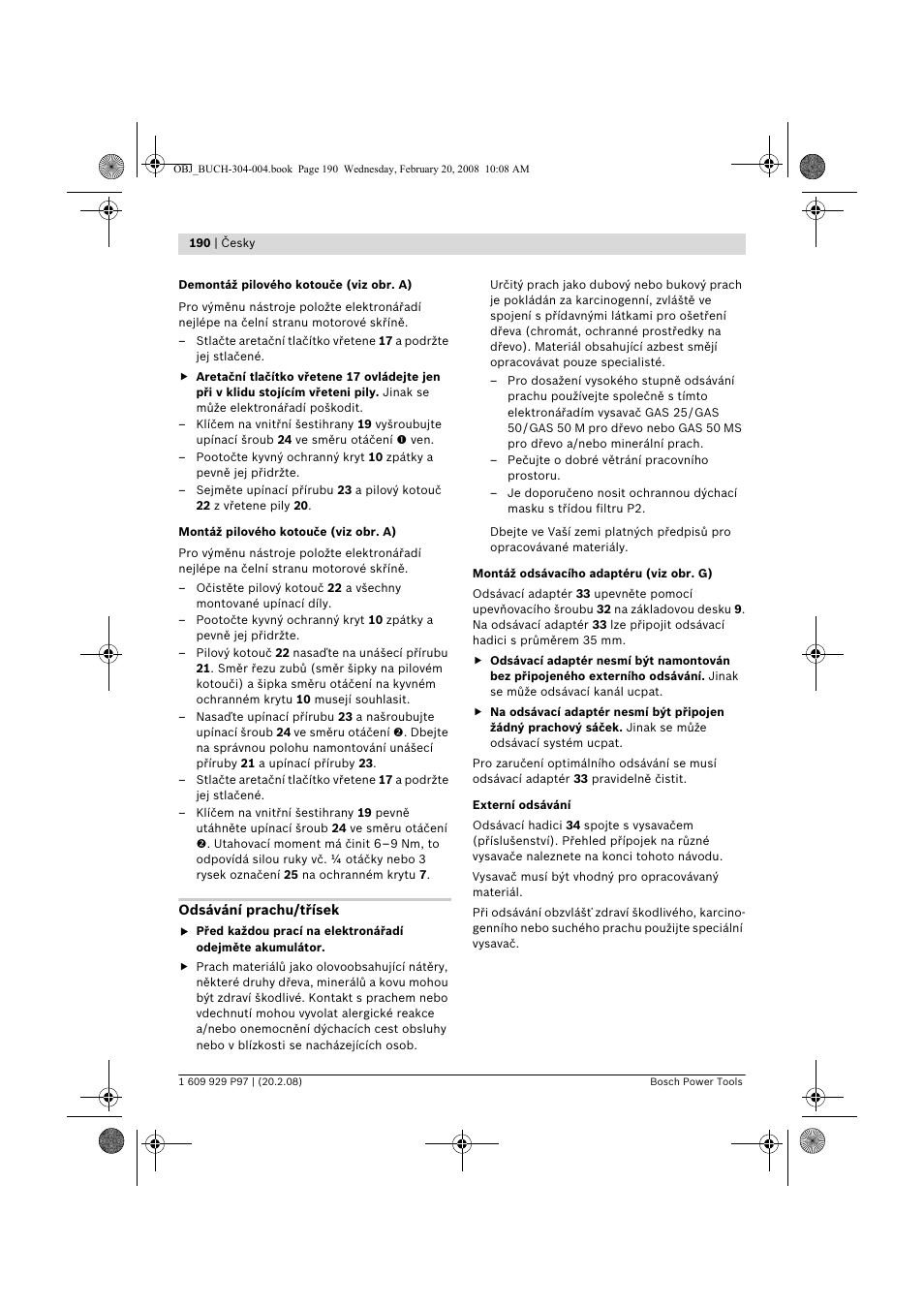 Bosch GKS 36 V-LI Professional User Manual | Page 190 / 349