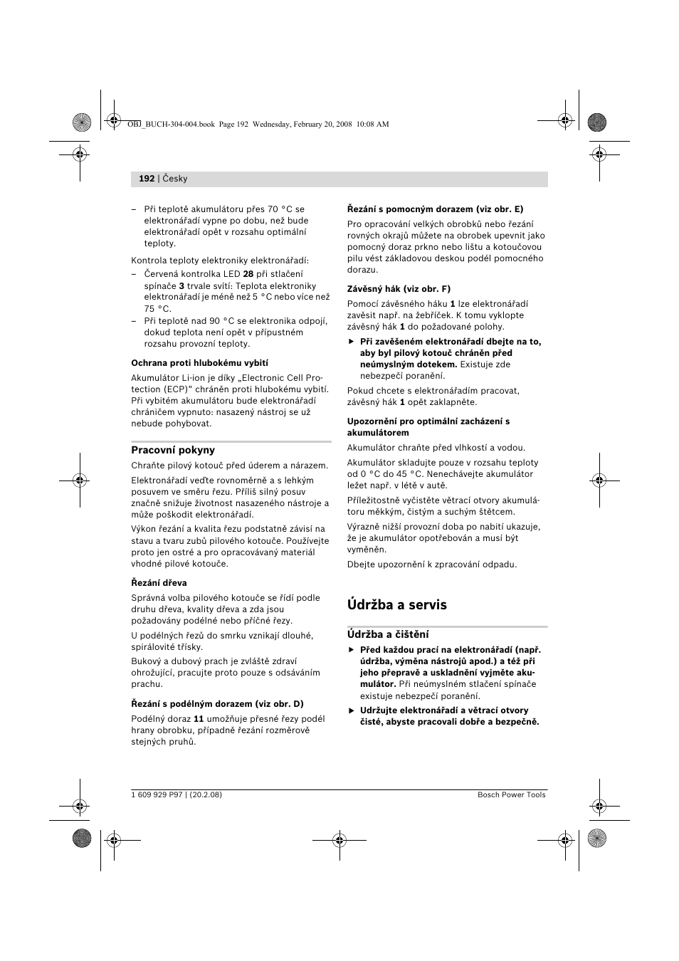 Údržba a servis | Bosch GKS 36 V-LI Professional User Manual | Page 192 / 349