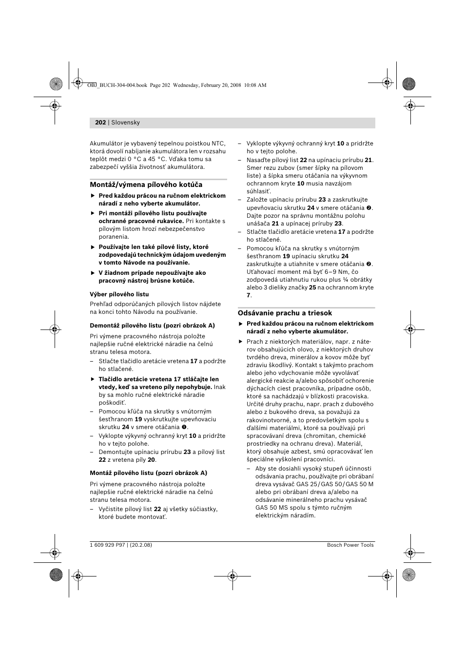 Bosch GKS 36 V-LI Professional User Manual | Page 202 / 349