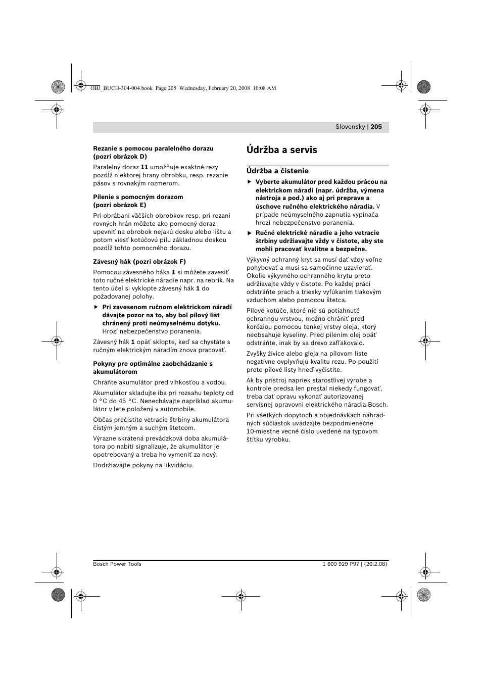 Údržba a servis | Bosch GKS 36 V-LI Professional User Manual | Page 205 / 349