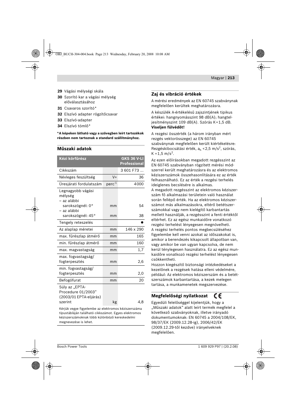 Bosch GKS 36 V-LI Professional User Manual | Page 213 / 349