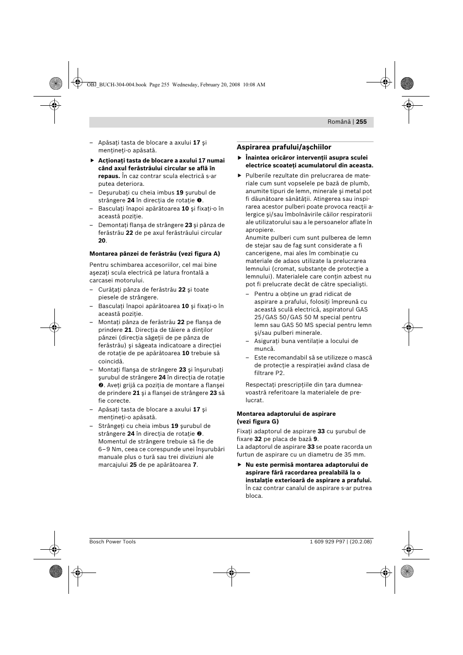 Bosch GKS 36 V-LI Professional User Manual | Page 255 / 349