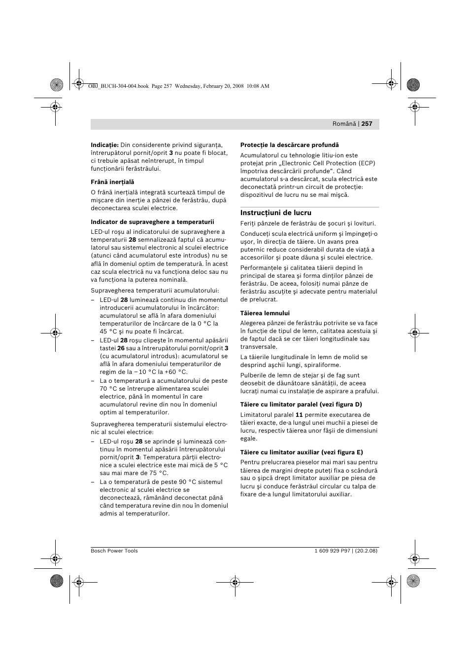 Bosch GKS 36 V-LI Professional User Manual | Page 257 / 349