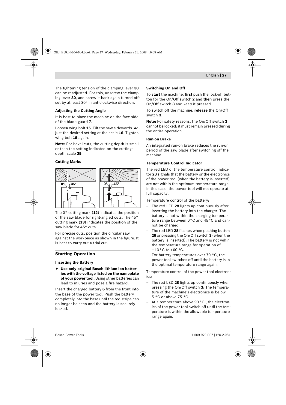 Bosch GKS 36 V-LI Professional User Manual | Page 27 / 349