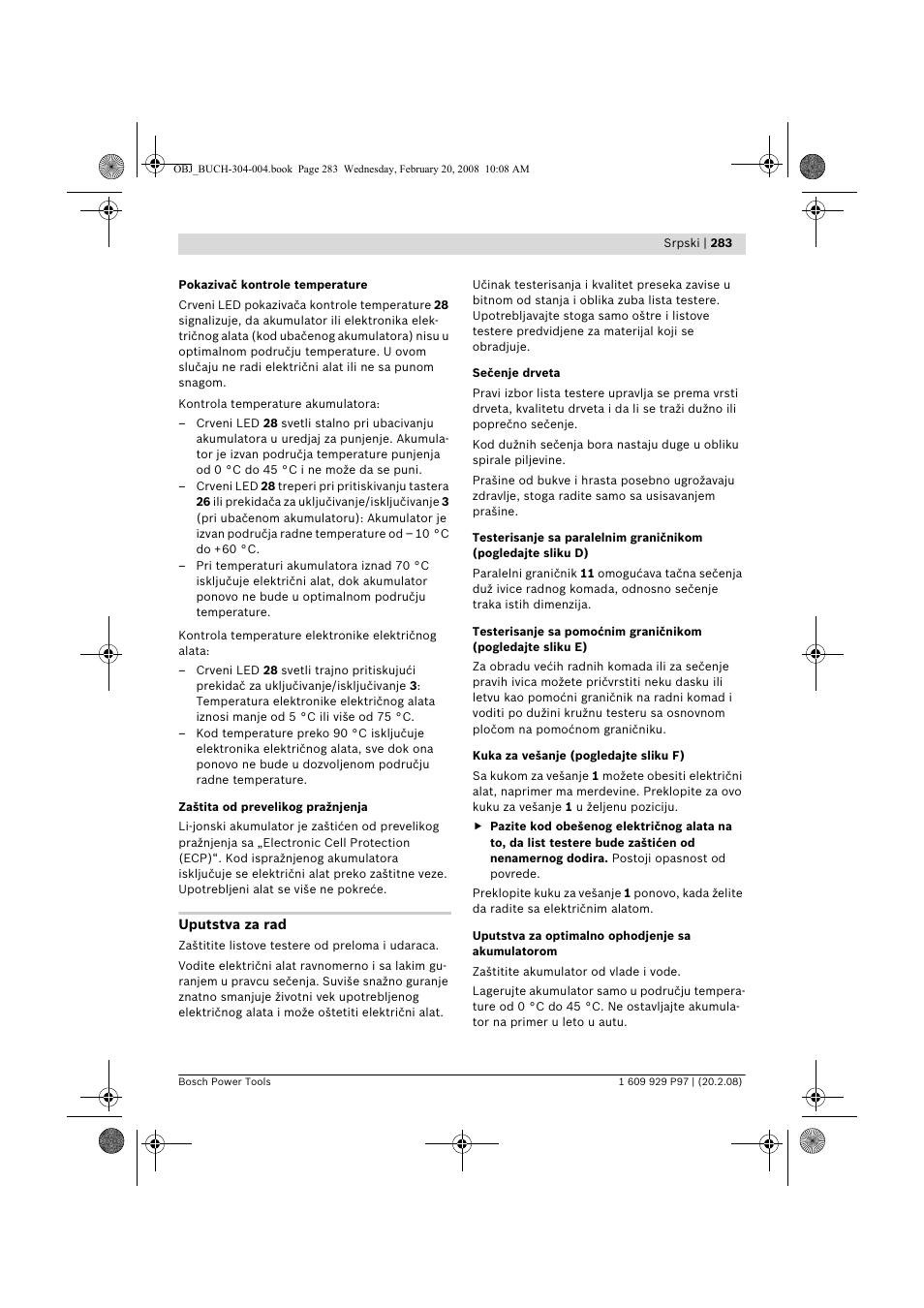 Bosch GKS 36 V-LI Professional User Manual | Page 283 / 349