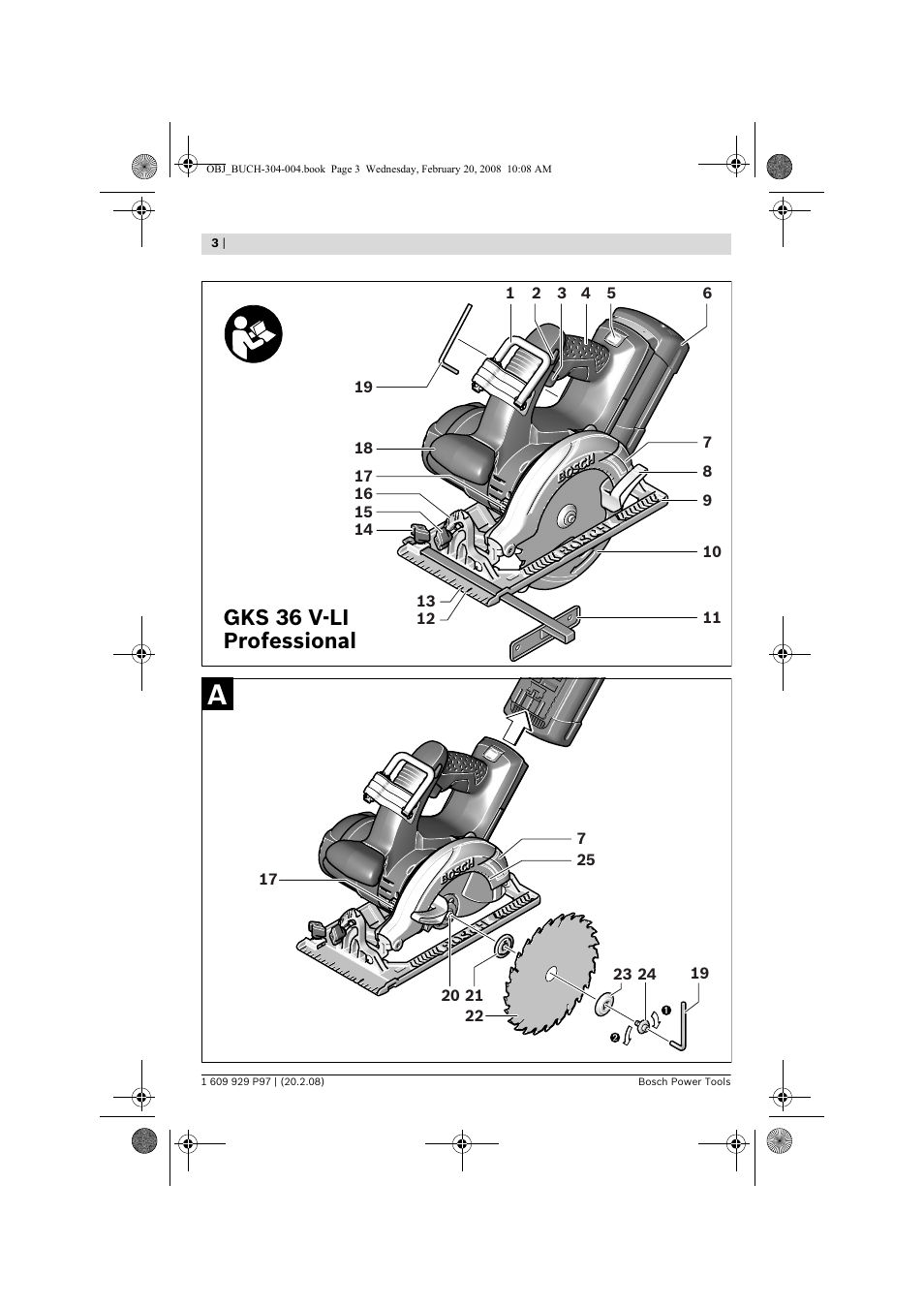 Gks 36 v-li professional | Bosch GKS 36 V-LI Professional User Manual | Page 3 / 349