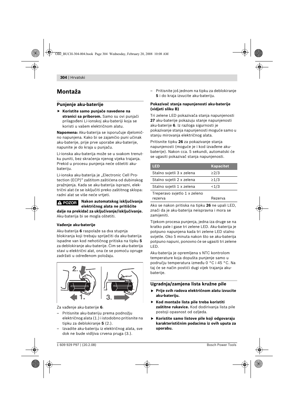 Montaža | Bosch GKS 36 V-LI Professional User Manual | Page 304 / 349