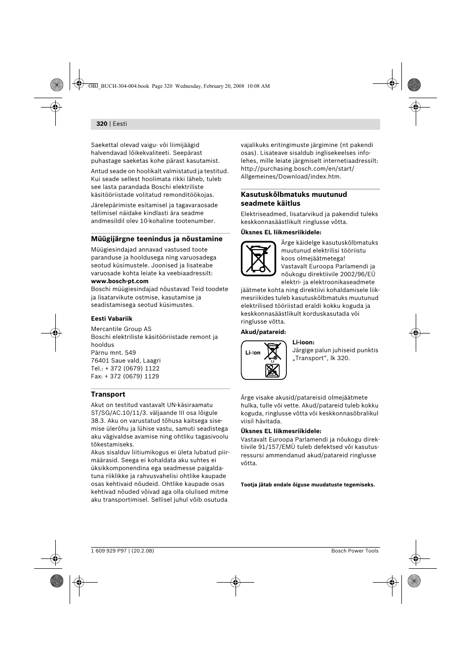 Bosch GKS 36 V-LI Professional User Manual | Page 320 / 349