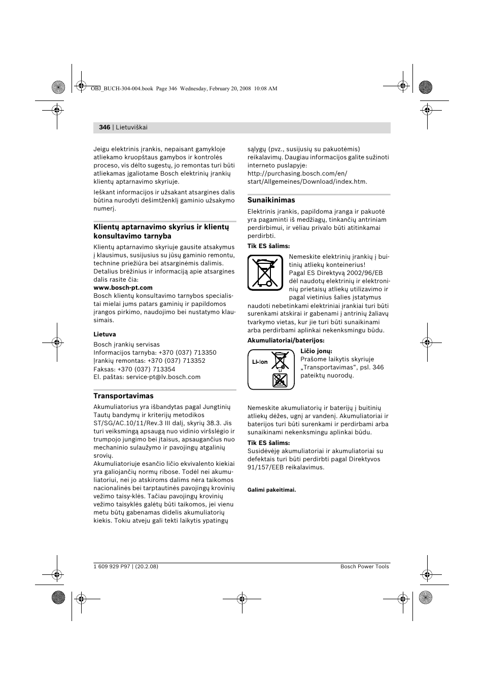 Bosch GKS 36 V-LI Professional User Manual | Page 346 / 349