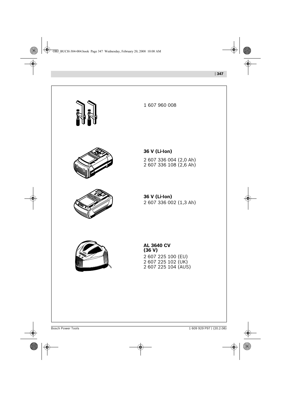 Bosch GKS 36 V-LI Professional User Manual | Page 347 / 349